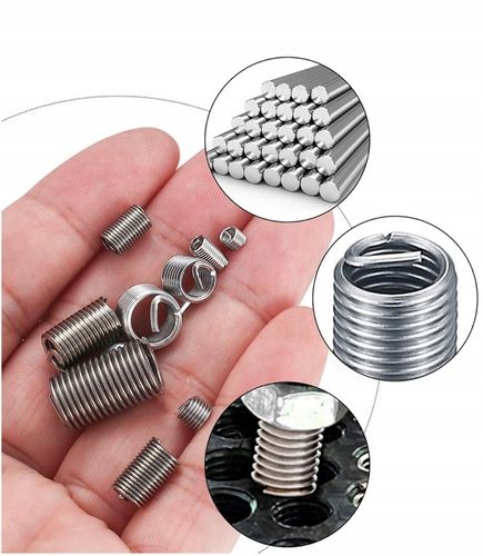 ZESTAW NAPRAWCZY GWINTÓW DRUCIANYCH WKŁADKI GWINTOWANE M3 M4 M5 M6 M8 x200 na Arena.pl