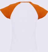 T SHIRT BLUZKA KOSZULKA DAMSKA BIAŁA Z POMARAŃCZĄ BAWEŁNA SOL'S roz L
