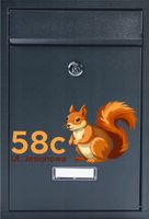 Skrzynka na listy Z ADRESEM NUMEREM DOMU NAPISEM NADRUK UV antracytowa