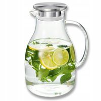 Dzbanek szklany do herbaty wody napojów DUŻY z pokrywką metal 2,5L WILMAX