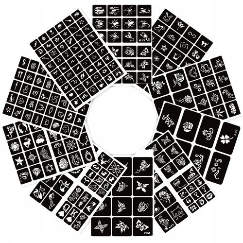 TATUAŻE BROKATOWE SZBLONY PAKIET SZABLONÓW 258szt na Arena.pl