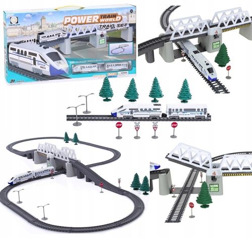 Kolejka Elektryczna Pociąg Ogromny Tor Tunel Podnoszony Most 366cm Wagony na Arena.pl