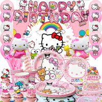 Dekoracje urodzinowe Hello Kitty baner z balonów dekoracji Balony 124szt