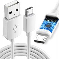 MicroUSB Kabel Do Ładowania Mocny Biały 1M Quick Charge 2.0