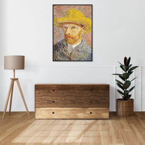 Plakat 40x60cm Self-Portrait with a Straw Hat, Van Gogh Vintage na Arena.pl