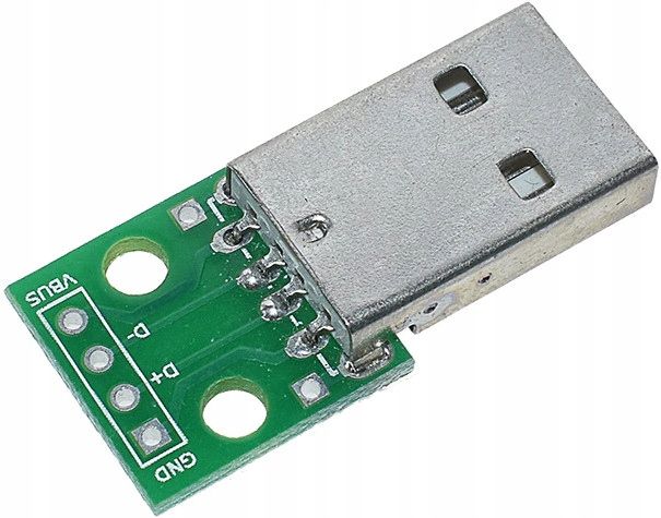 Adapter wtyku USB typ A na PCB do lutowania męski zdjęcie 1