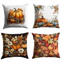 POSZEWKI JESIENNE KOMPLET 4 SZT POSZEWKI NA PODUSZKE POSZEWKI DEKORACYJNE