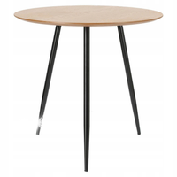 OKRĄGŁY STÓŁ Sottile 80cm naturalny/czarny loftowy