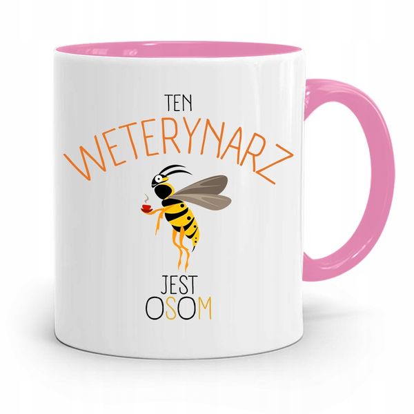 Kubek Różowy Weterynarza Weterynarz Jest Osom Z Nadrukiem Ze Zdjęciem zdjęcie 1