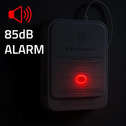 Czujnik CO/CH4 WiFi Tuya Qoltec 2w1 na Arena.pl