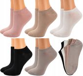 Stopki Damskie Skarpetki Bambusowe ABS Kolorowe Silikon Gładkie 5-PAR 35-38