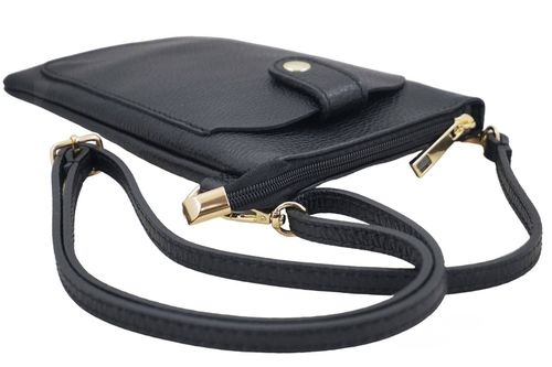 Torebka skórzana / etui na telefon - Czarne na Arena.pl