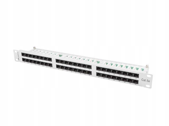 Patch Panel 48 Port 1U Kat.5E szary zdjęcie 5