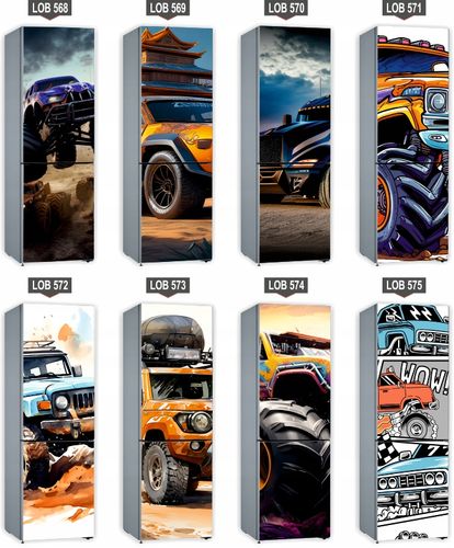 Naklejka samoprzylepna okleina na lodówkę 210x70 cm wyścigi samochodowe na Arena.pl