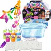DUŻY ZESTAW KREATYWNY AQUA GELZ DELUXE ŚWIECĄCY W CIEMNOŚCI LATARKA UV
