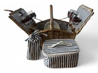 KOSZ PIKNIKOWY Z WIKLINY 4os wyjmowana TERMOTORBA NACZYNIA PREZENT WESELE