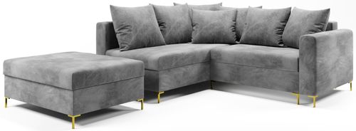 Kanapa Narożnik z Funkcją Spania i Pojemnik LOFT Mini Prince Szary Lewy na Arena.pl