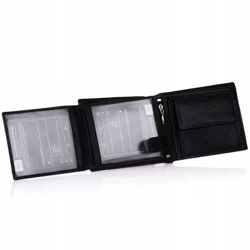 SEPHER Portfel Skórzany męski CZARNY piozomy SKÓRA na Arena.pl