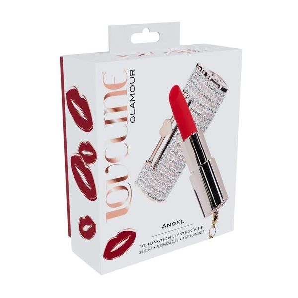 Angel - Lipstick Vibrator With 4 Attachments - Pink zdjęcie 2