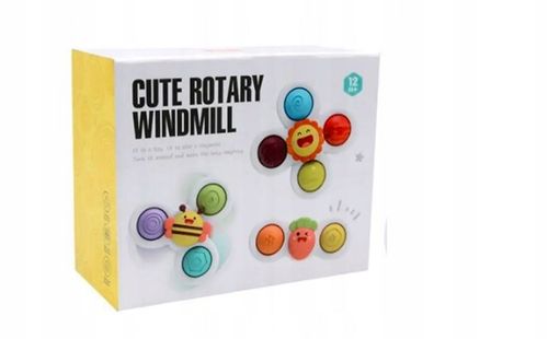 3x FIDGET SPINNER Z PRZYSSAWKĄ SENSORYCZNĄ KĄPIEL PREZENT GRZECHOTKA ZESTAW na Arena.pl