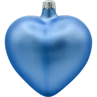 Bombka choinkowa szklana: Serce matowe: błękitne