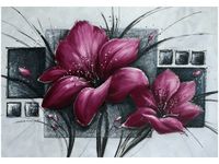 100 70CM OBRAZ PŁÓTNO MAKOWY DUET PŁÓTNO RAMA