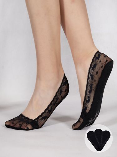 Skarpety stopki damskie niskie koronkowe z ABS czarne 3PAK 36-41 YOCLUB na Arena.pl