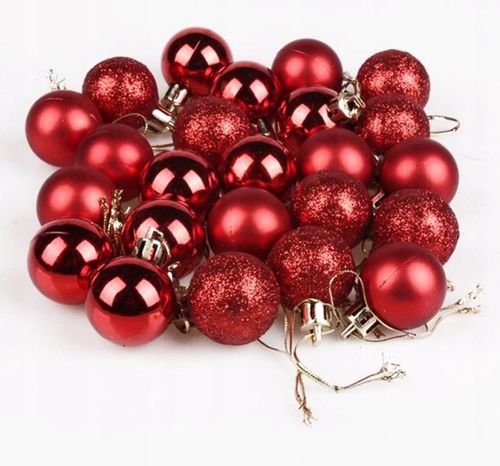 BOMBKI CHOINKOWE CZERWONE NIETŁUKĄCE TRADYCYJNE NA CHOINKĘ ZESTAW 48SZT na Arena.pl