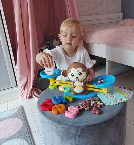 Gra Edukacyjna Małpka Waga Szalkowa Nauka Liczenia Zabawka dla Dzieci na Arena.pl