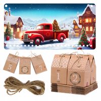 Kalendarz adwentowy DIY dla dzieci do wypełniania domki kartonowe zestaw