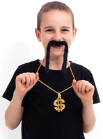 Sztuczne wąsy w stylu Fu Manchu czarne