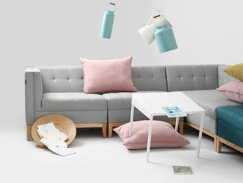 Moduł sofy by-TOM 156/85 BL - platyna, naturalny, sofa modułowa, moduł na Arena.pl