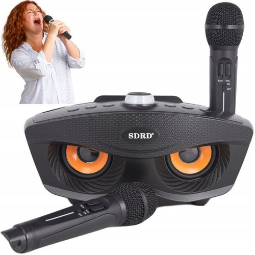 KARAOKE BEZPRZEWODOWY ZESTAW GŁOŚNIK 2 MIKROFONY BLUETOOTH NA IMPREZY SUPER na Arena.pl
