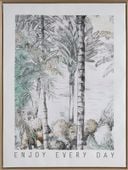Obraz na płótnie 45x60 cm szary biały palmy minimalistyczny MDF