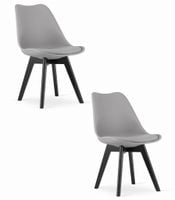 Krzesło szare skandynawskie MARK czarne nogi 2 szt. loft kuchnia