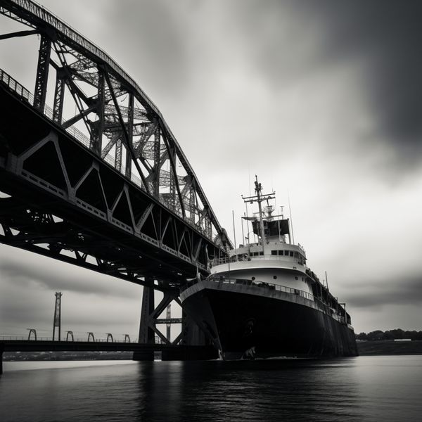 Plakat 80x80cm Statek przy Moście zdjęcie 1