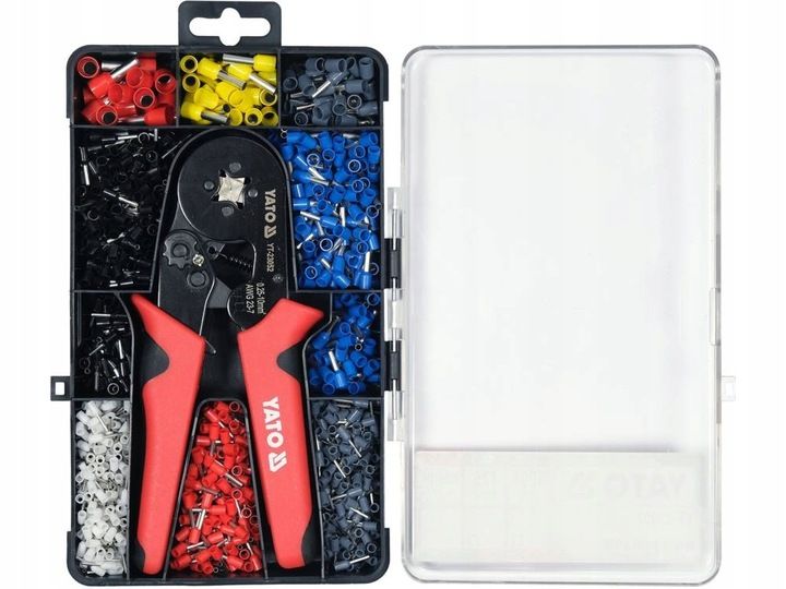 YATO SZCZYPCE DO ZACISKANIA KONEKTORÓW ZACISKARKA KOŃCÓWEK + 1200 TULEJEK zdjęcie 3