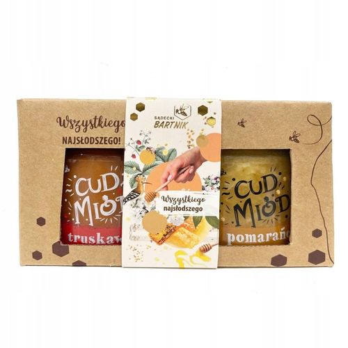 Bartnik Cud miód Mix 2 smaków truskawka-pomarańcza + pudełko ozdobne na Arena.pl