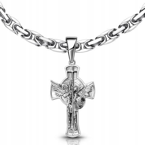 Michał Archanioł zawieszka krzyżyk srebrny męski duży srebro 925 na Arena.pl
