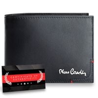 Portfel Meski Pierre Cardin Skora Naturalna Czarny RFID Poziomy Certyfikat
