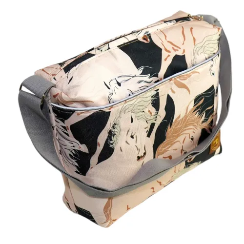 Mała Torebka Damska - Beżowe Konie na Arena.pl