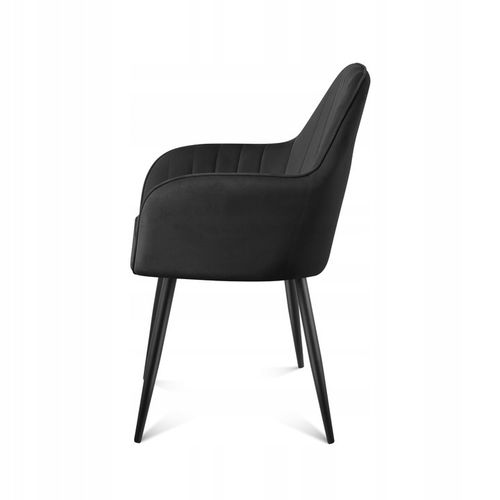 Krzesło welurowe tapicerowane MARK ADLER czarne do jadalni salonu loft na Arena.pl