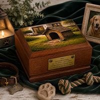 Drewniana urna kremacyjna na prochy psa urna z projektem budy dla psa
