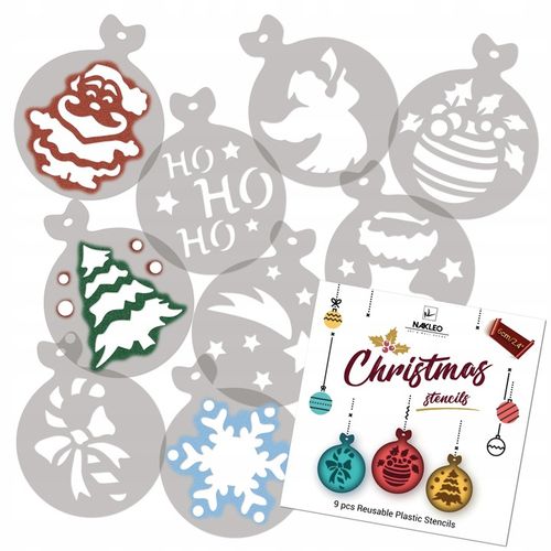 Szablony do Dekoracji KAWY i CIASTEK 9 cm Wielorazowe Zestaw 9 szt ŚWIĘTA na Arena.pl