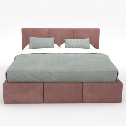 ŁÓŻKO TAPICEROWANE 180x200 ŁÓŻKO PODWÓJNE Z POJEMNIKIEM BRUDNY RÓŻ na Arena.pl