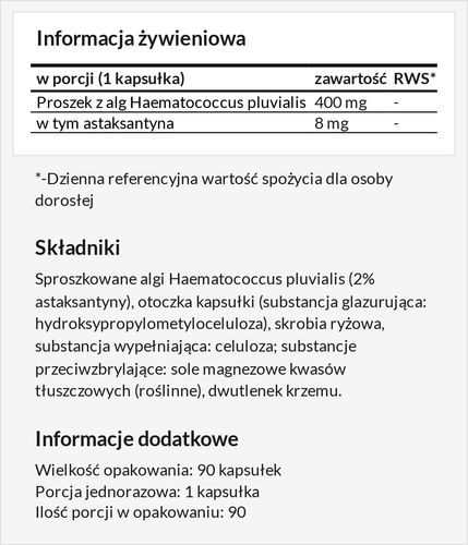 APOLLO'S HEGEMONY Astaxanthin 90 kaps. astaksantyna na Arena.pl