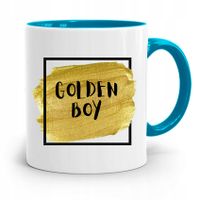 Kubek Błękitny Prezent Dla Chłopaka Golden Boy Z Nadrukiem Ze Zdjęciem