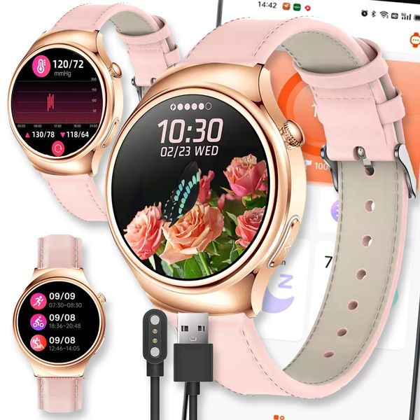SMARTWATCH ZEGAREK WATCH DAMSKI MENU PL ROZMOWY AMOLED POWIADOMIENIA SPORT ET390 zdjęcie 1