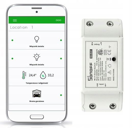 WiFi PRZEKAŹNIK PRZEŁĄCZNIK STEROWANY WIFI SONOFF BASIC Wgrany Softu zdjęcie 1