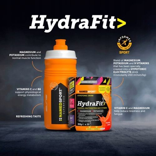 2x HYDRAFIT IZOTONIK NAMEDSPORT 400g 20 PORCJI POMARAŃCZA Z BIDONEM zestaw na Arena.pl